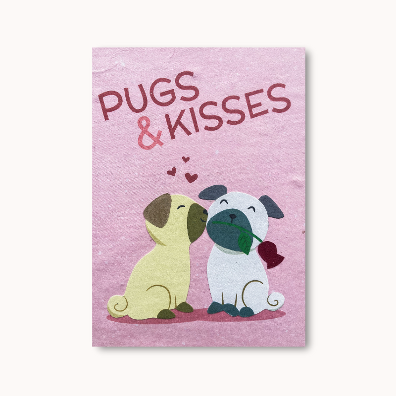 Pugs & Kisses - Wenskaart