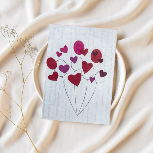 Hearts & Balloons - Wenskaart