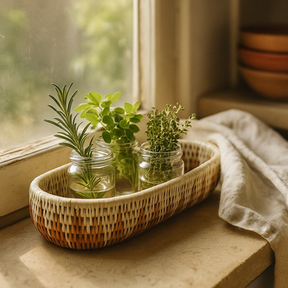 Handgeweven kruidenmandje