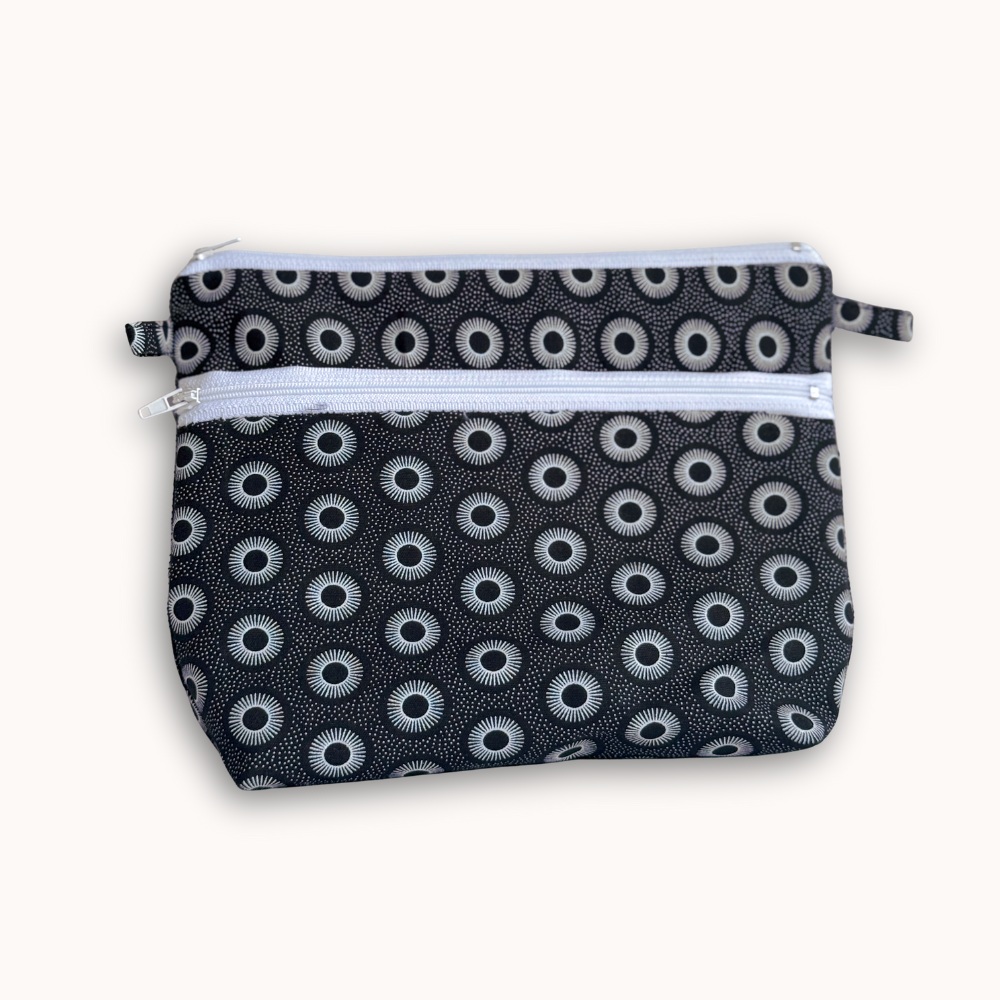 Etui van shweshwe katoen - 2 ritsen