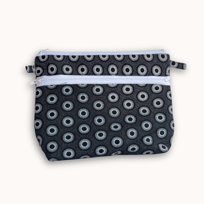 Etui van shweshwe katoen - 2 ritsen