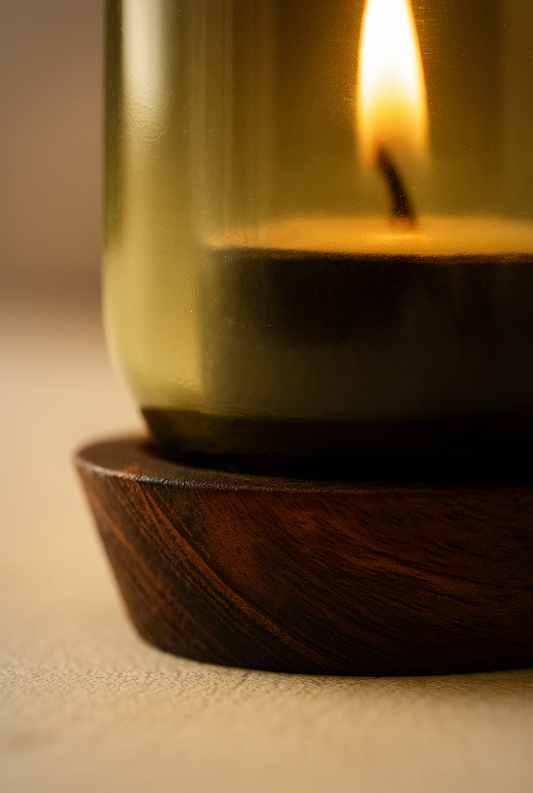 Handgemaakte Taa tall theelichthouder - Gerecycled glas